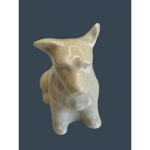 Belleek Scottish Terrier Dog Figurine Irish Porcelain Cream Glaze Marked 5" x 4" - Picture 2 of 7